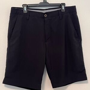 Under Armour Black Flat Front Shorts-Heatgear
